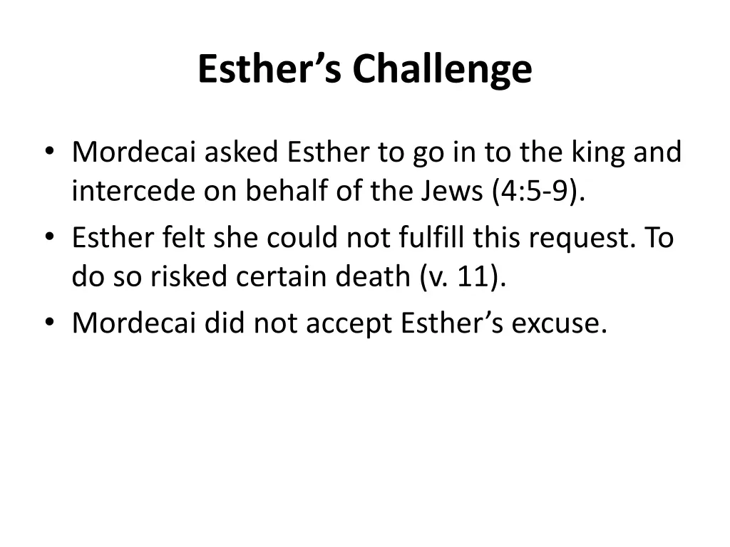 esther s challenge