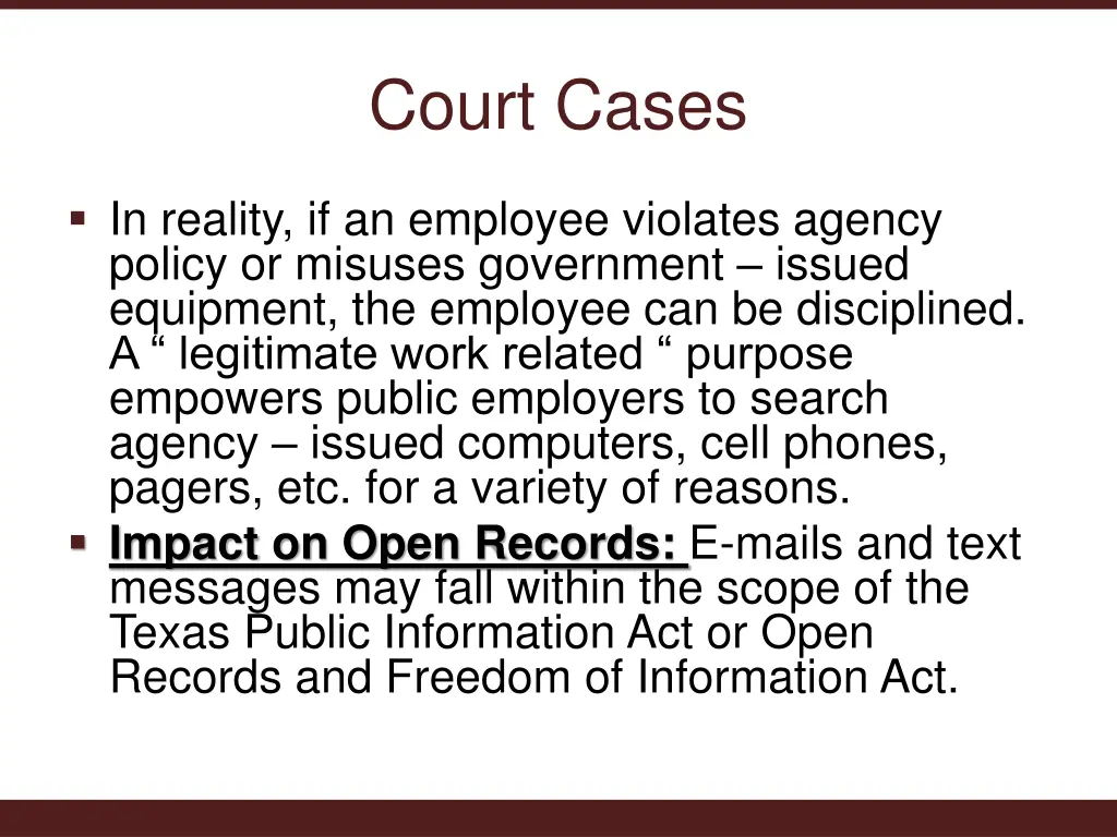 court cases