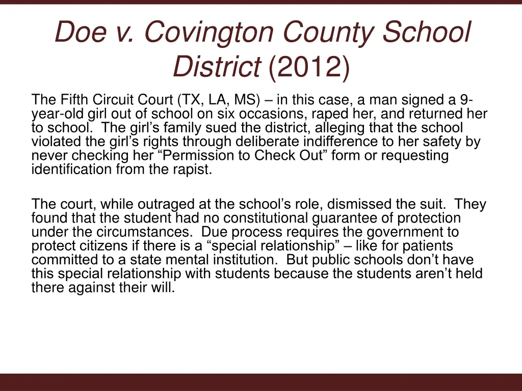 doe v covington county school district 2012