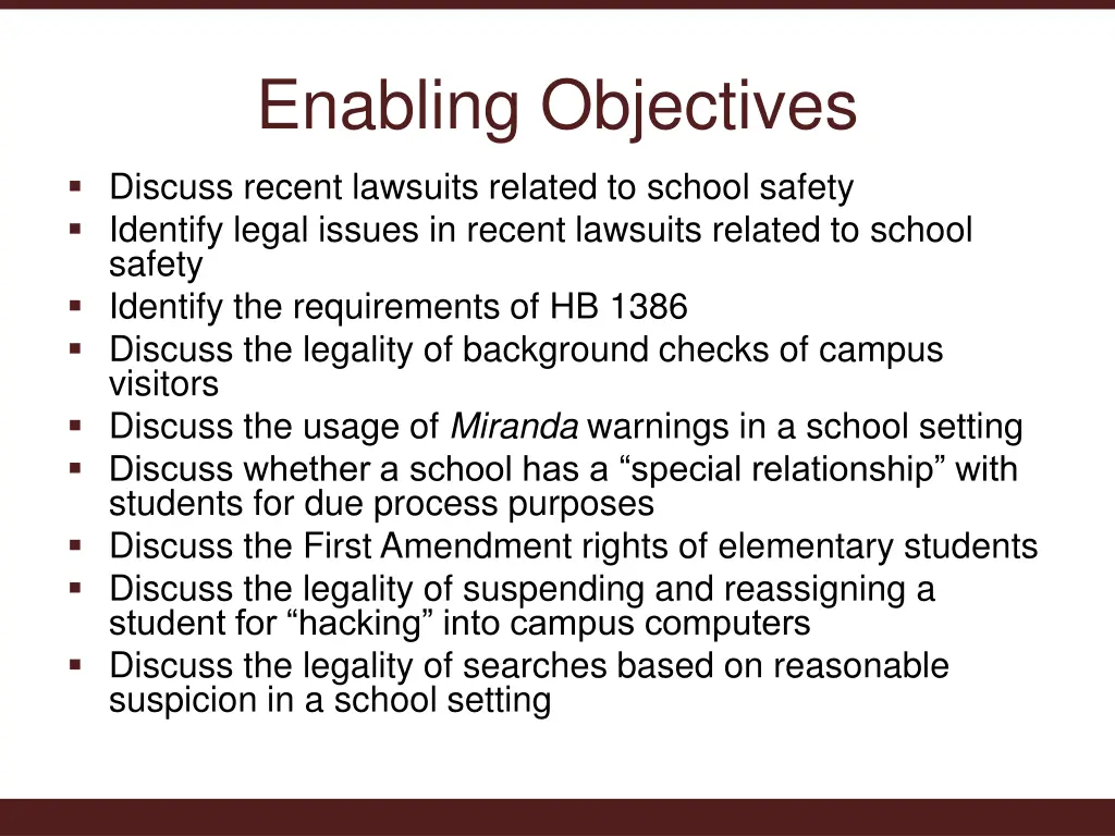enabling objectives
