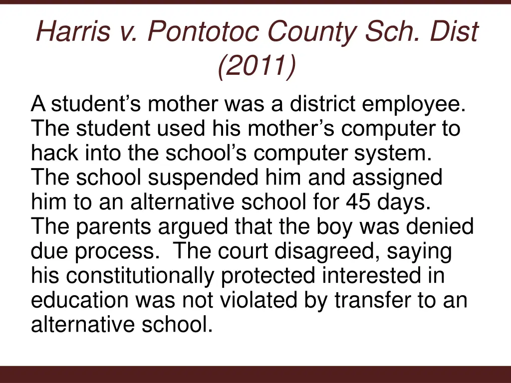 harris v pontotoc county sch dist 2011 a student