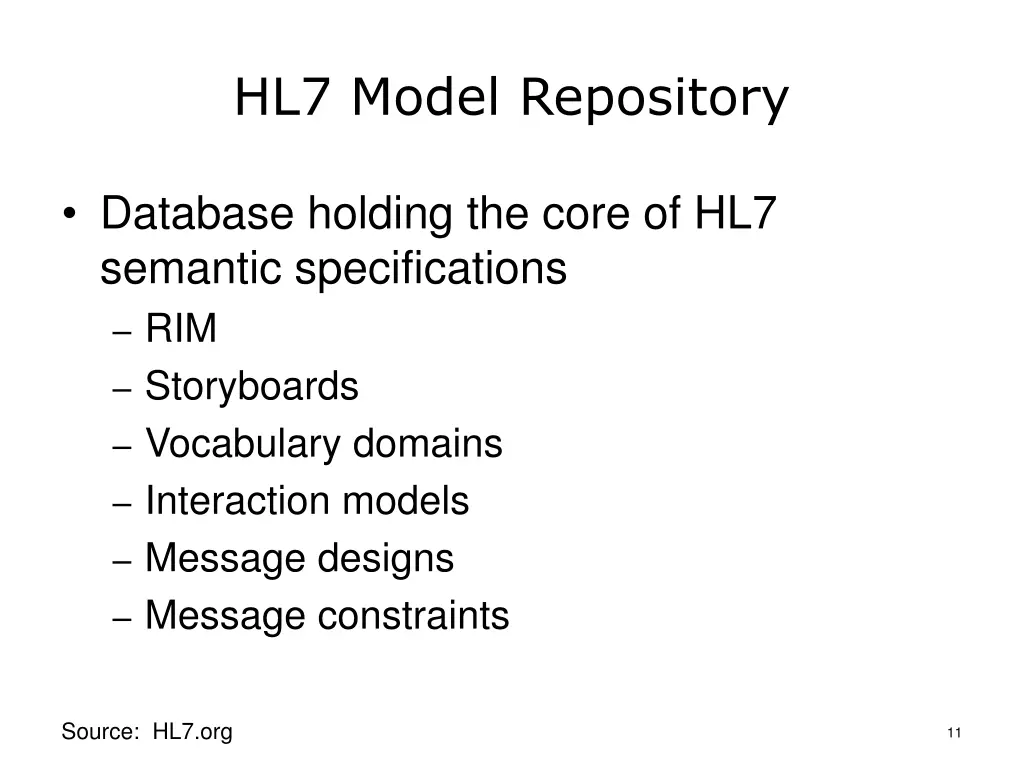 hl7 model repository