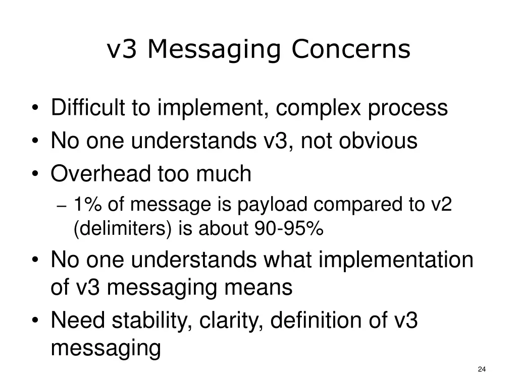 v3 messaging concerns