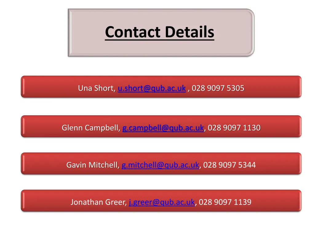 contact details