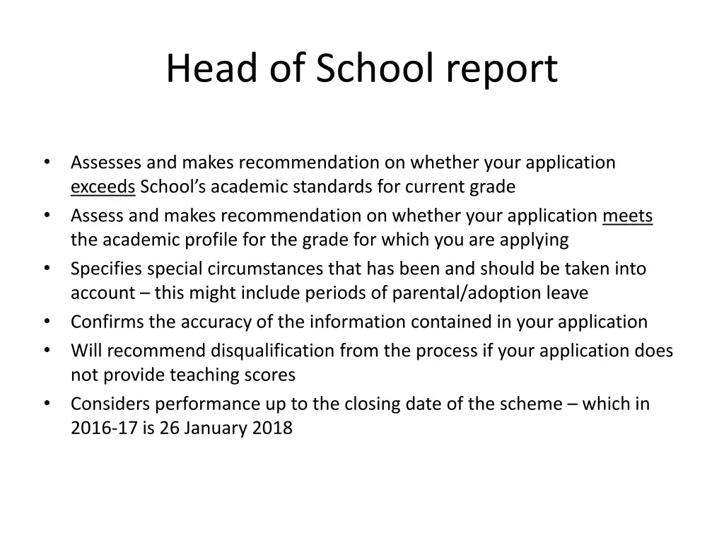 head of school report
