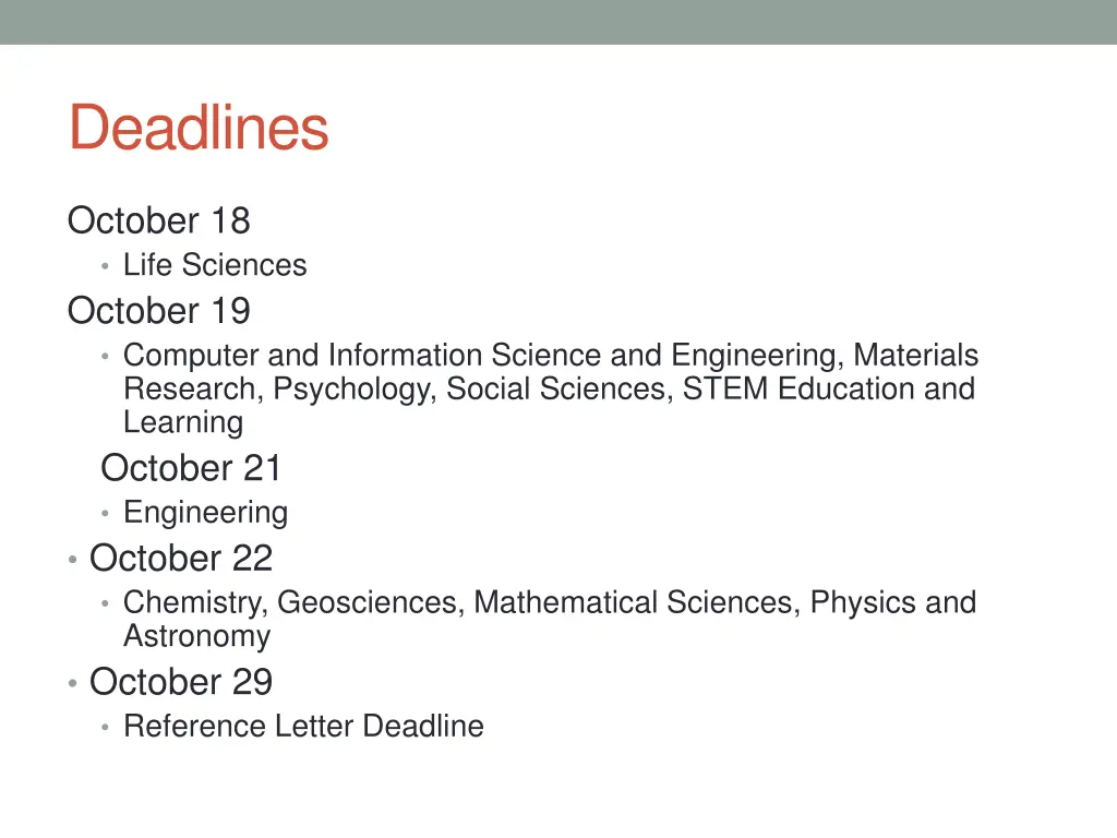 deadlines