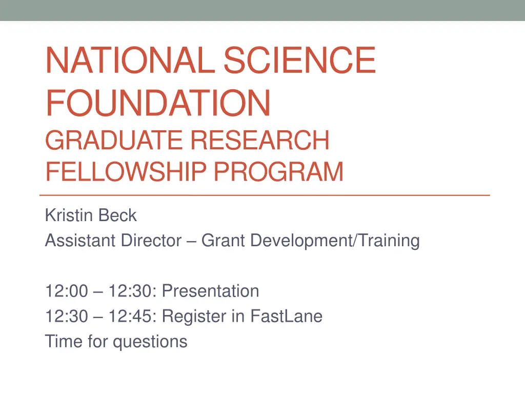 national science foundation graduate research