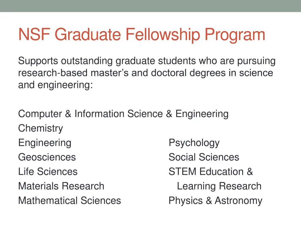 nsf graduate fellowship program