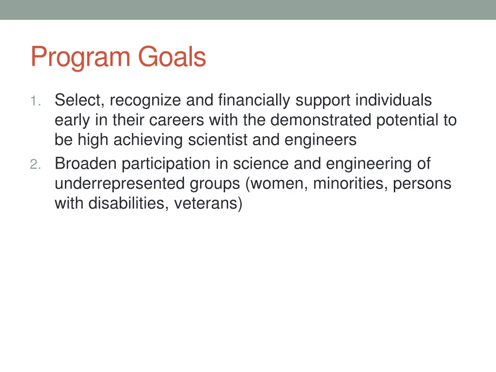 program goals