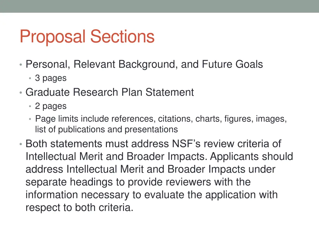 proposal sections