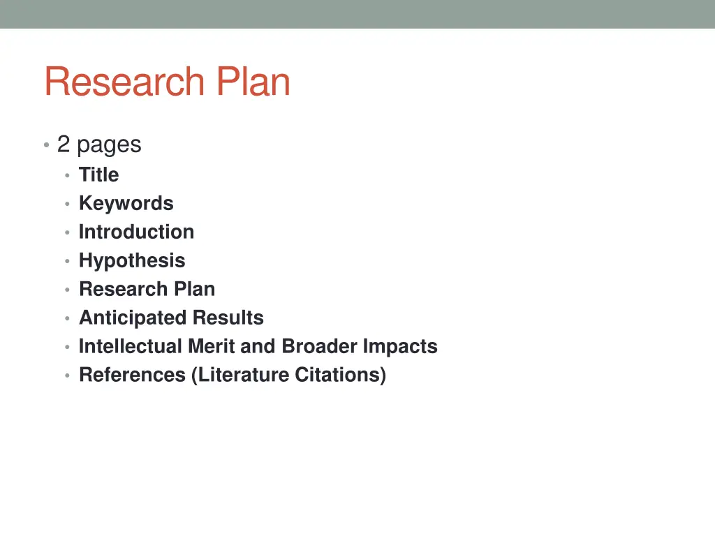 research plan