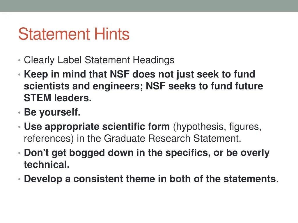 statement hints