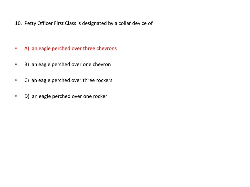 10 petty officer first class is designated