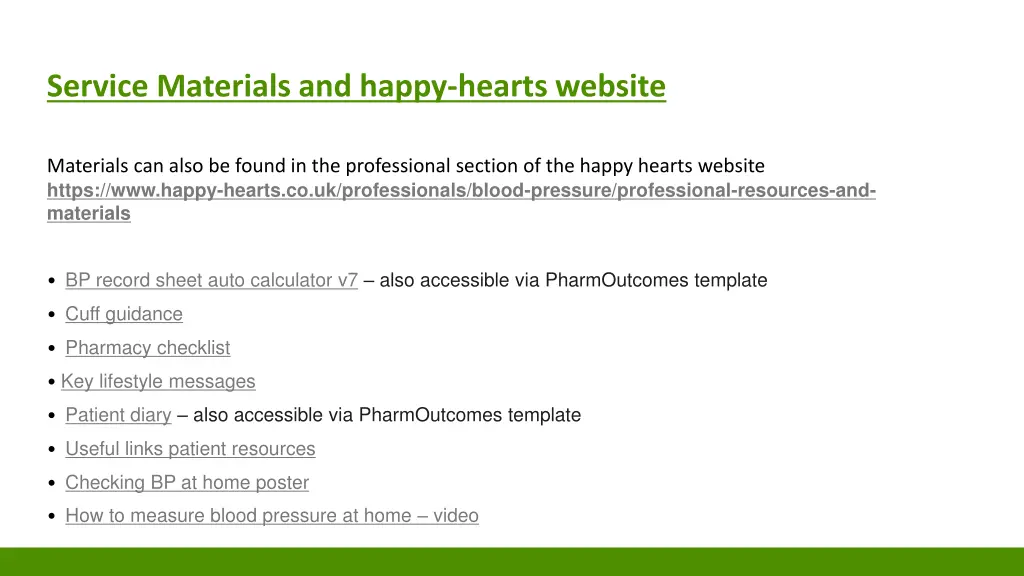 service materials and happy hearts website 1