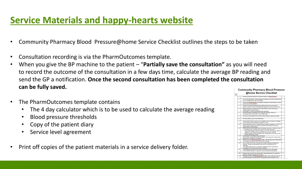 service materials and happy hearts website