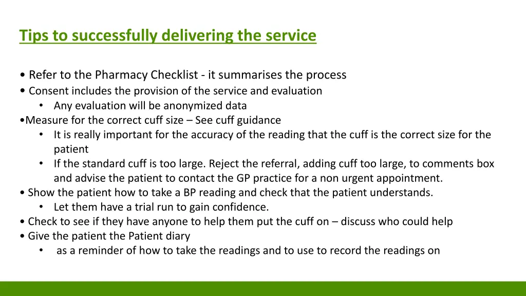 tips to successfully delivering the service
