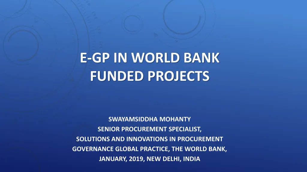 e gp in world bank funded projects