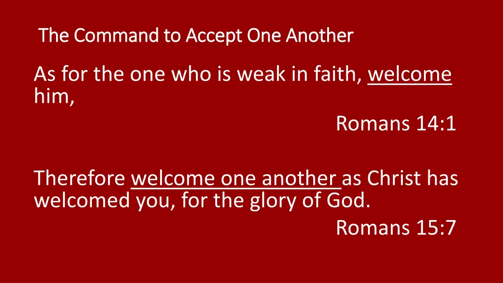 the command to accept one another the command 1