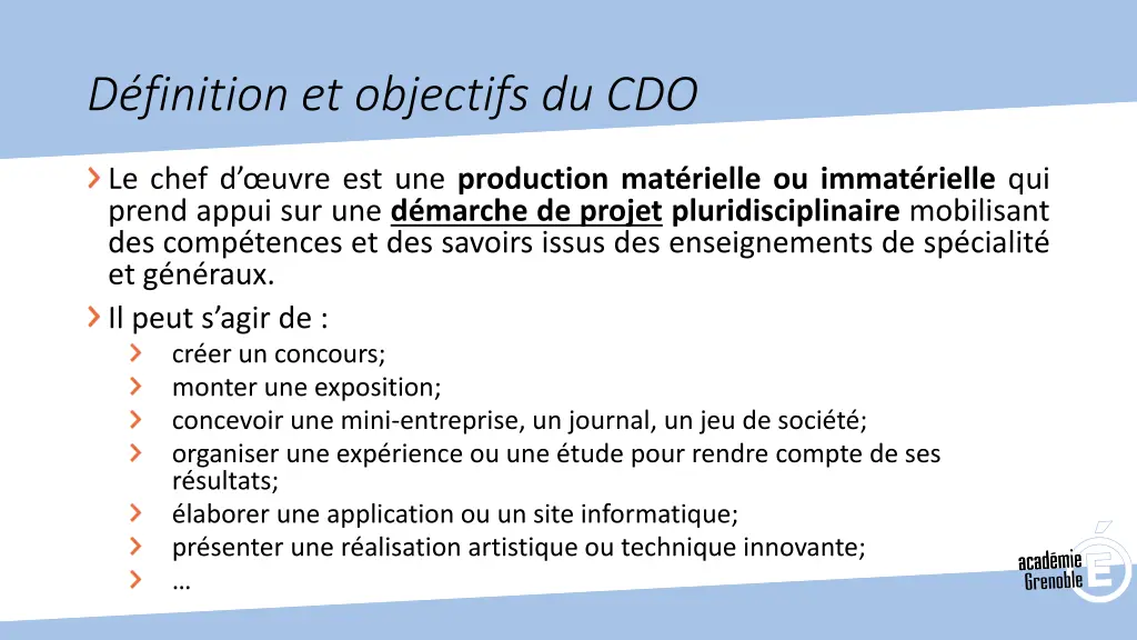d finition et objectifs du cdo