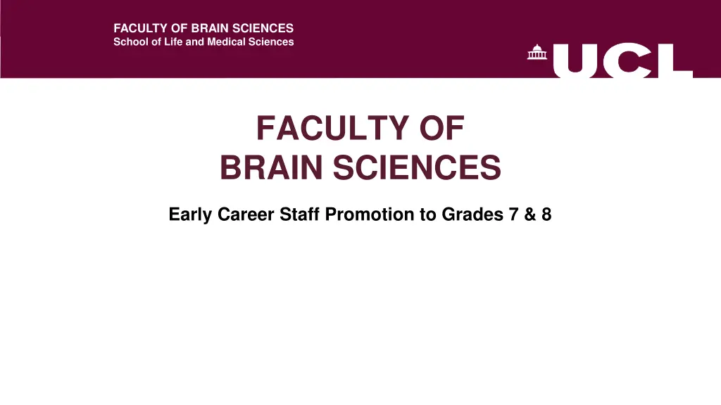 faculty of brain sciences school of life