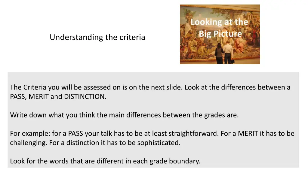 understanding the criteria