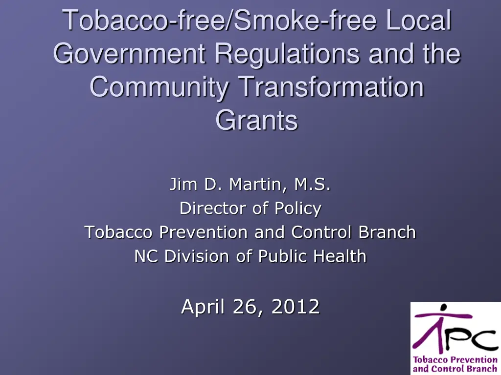 tobacco free smoke free local government