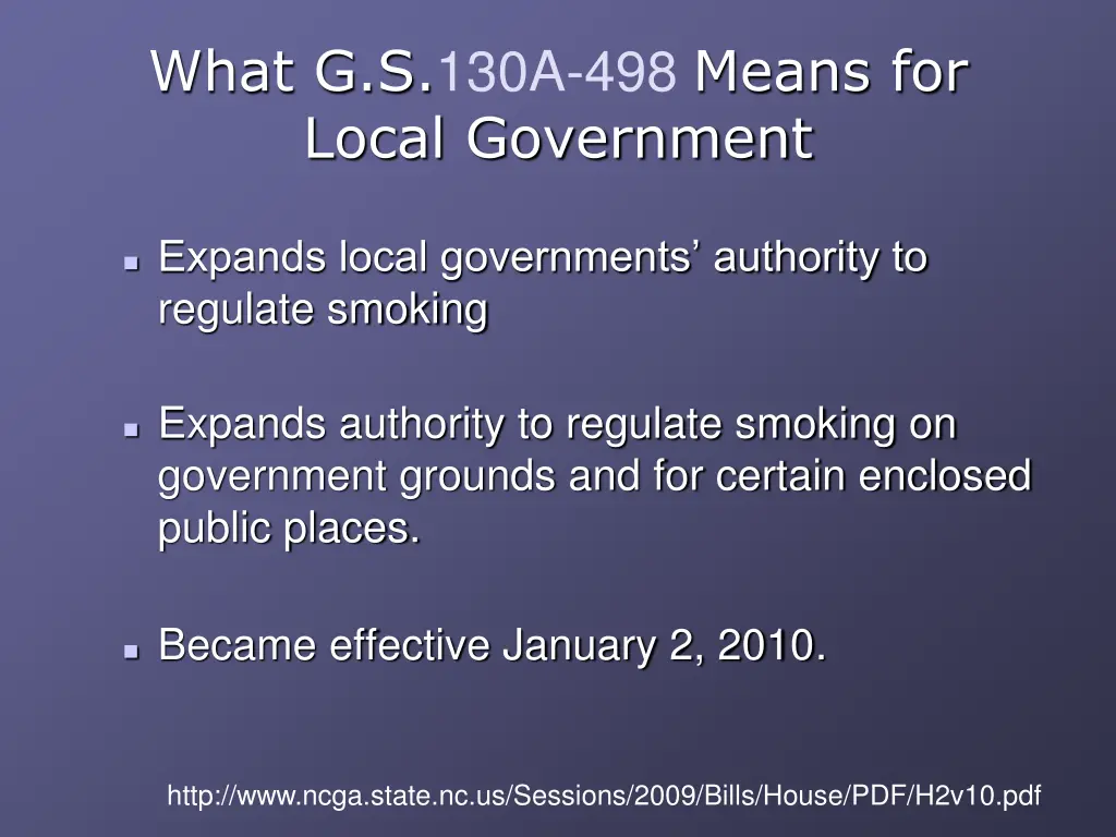 what g s 130a 498 means for local government