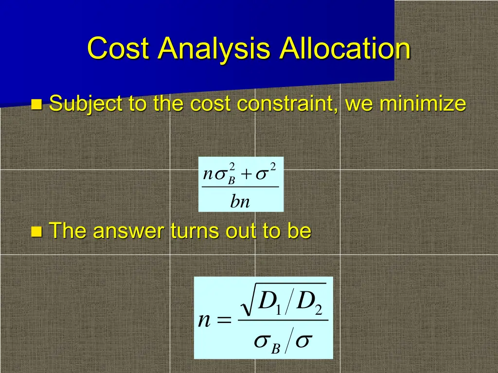 cost analysis allocation