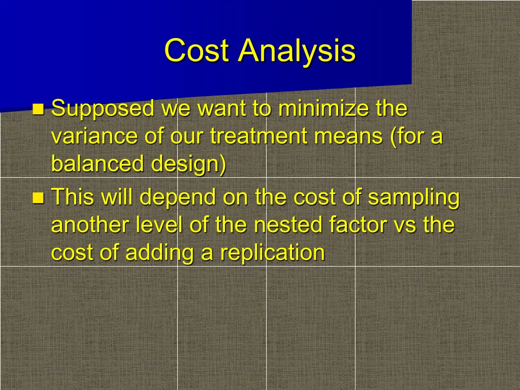 cost analysis
