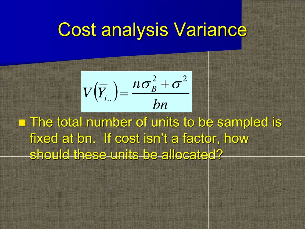 cost analysis variance