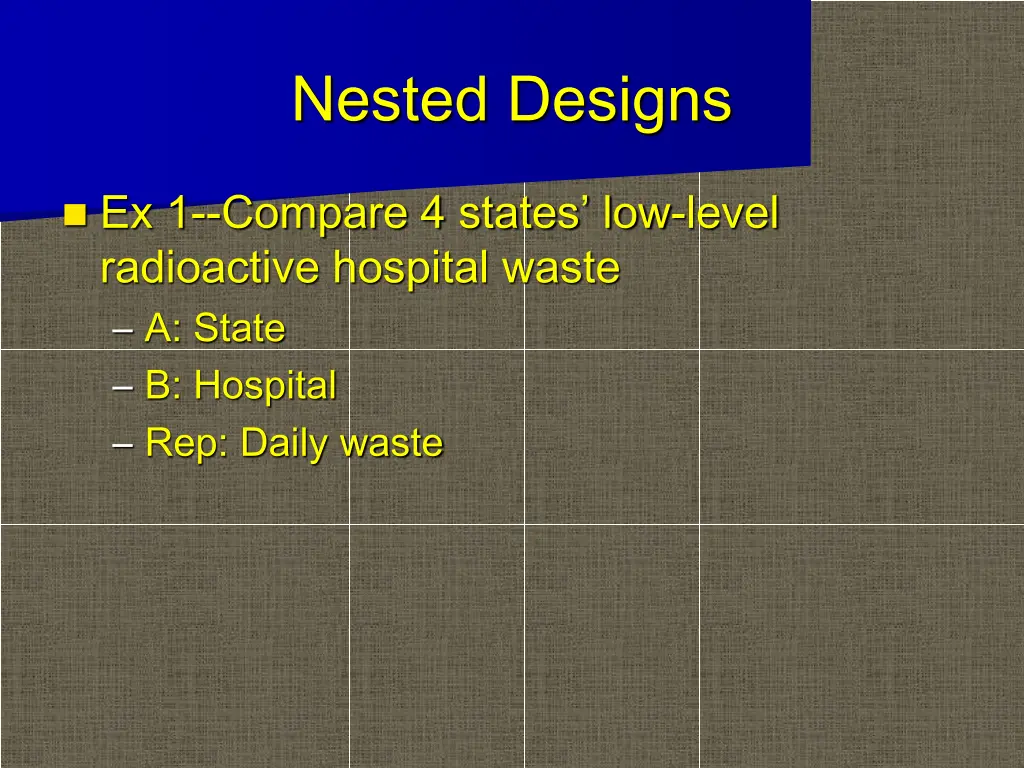 nested designs