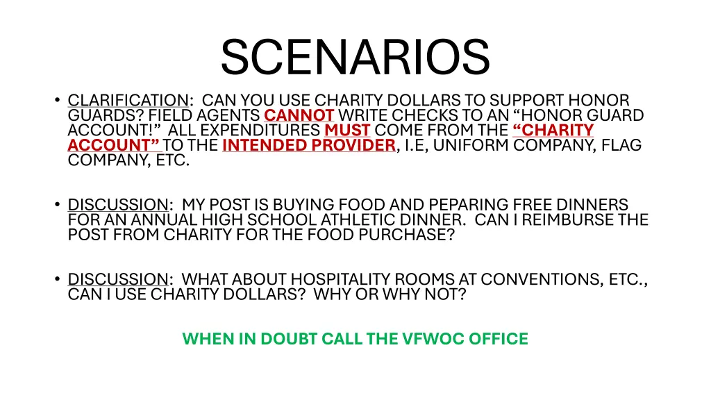 scenarios