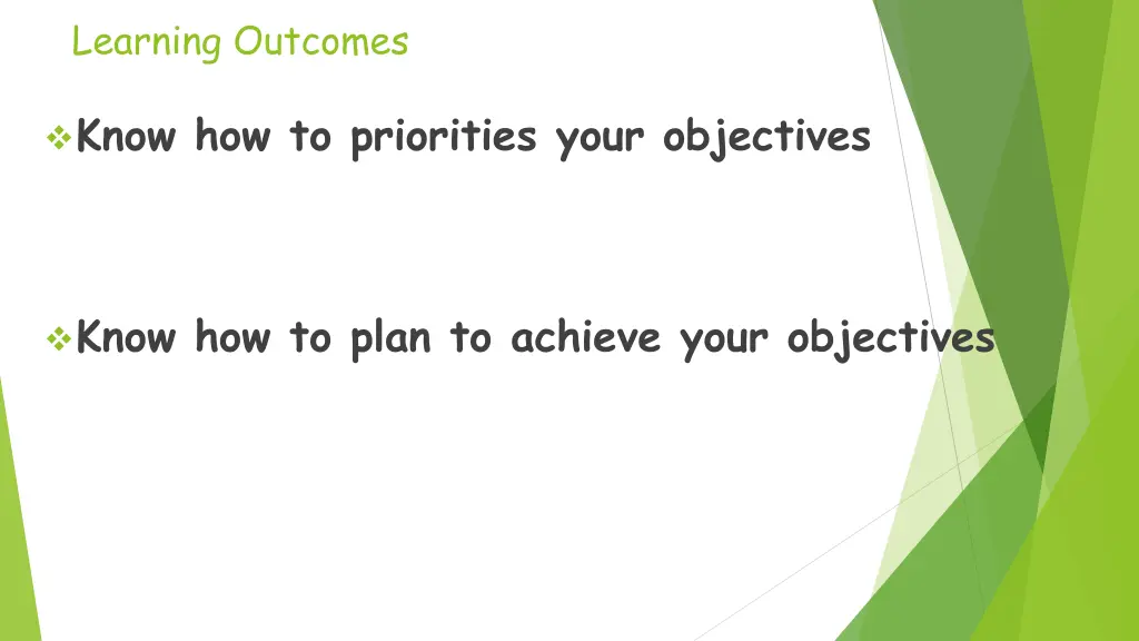 learning outcomes
