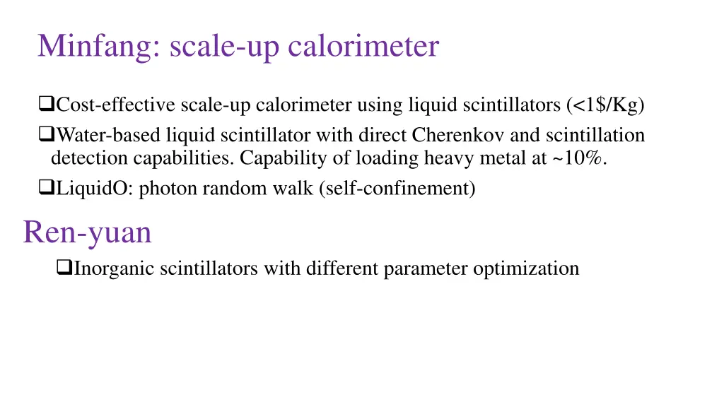 minfang scale up calorimeter