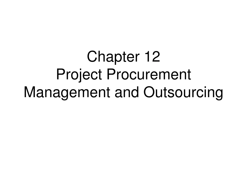 chapter 12 project procurement management