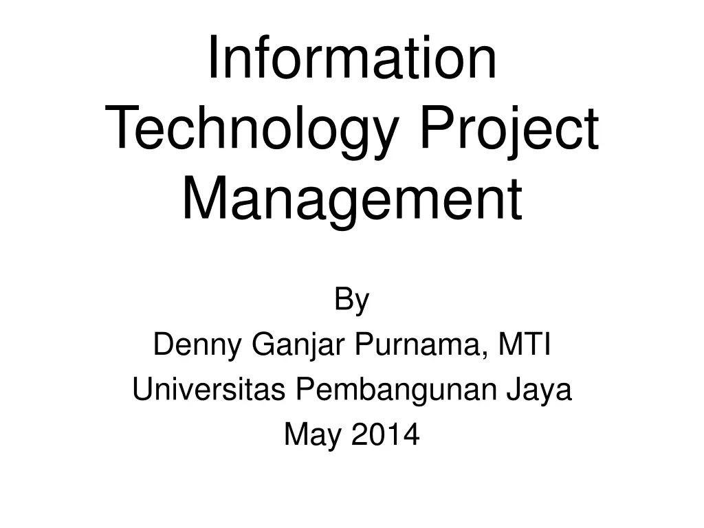 information technology project management