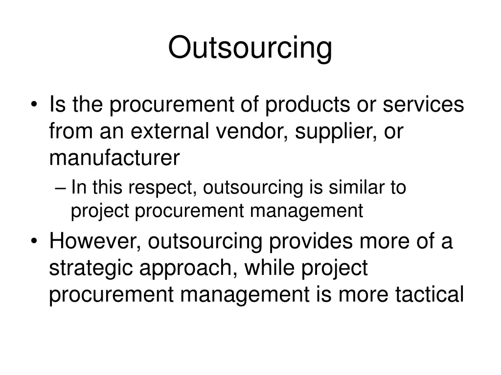 outsourcing