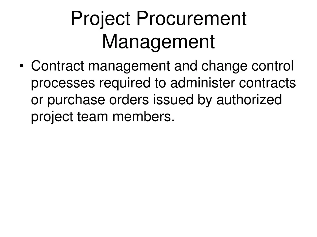 project procurement management contract