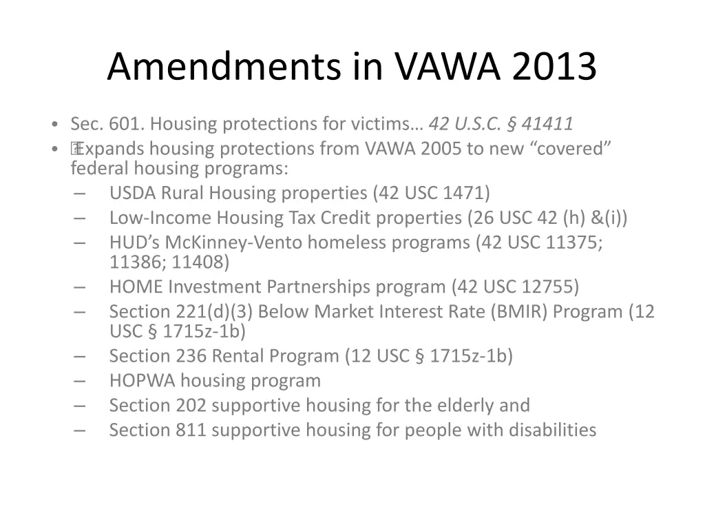 amendments in vawa 2013