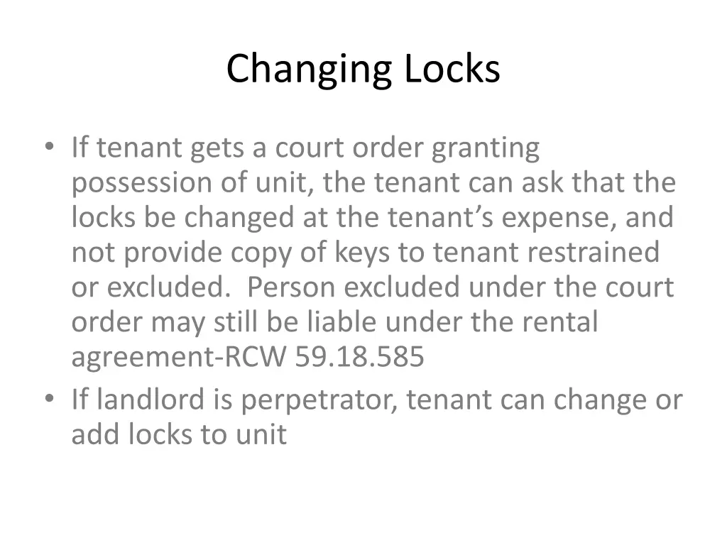 changing locks