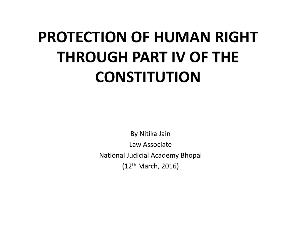 protection of human right through part
