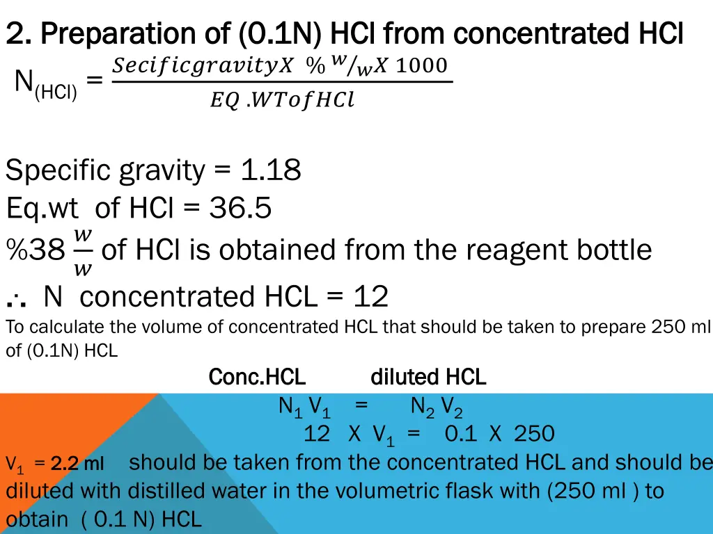 2 preparation 2 preparation of 0 1n n hcl