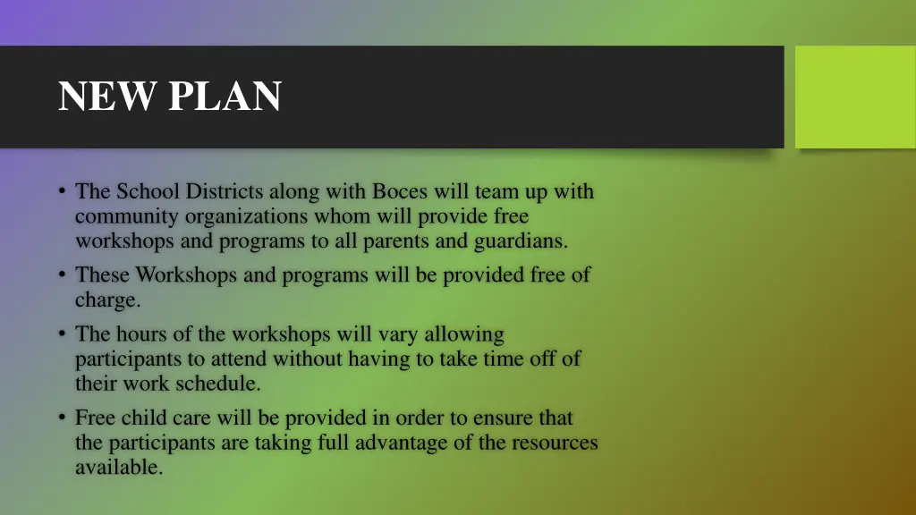 new plan