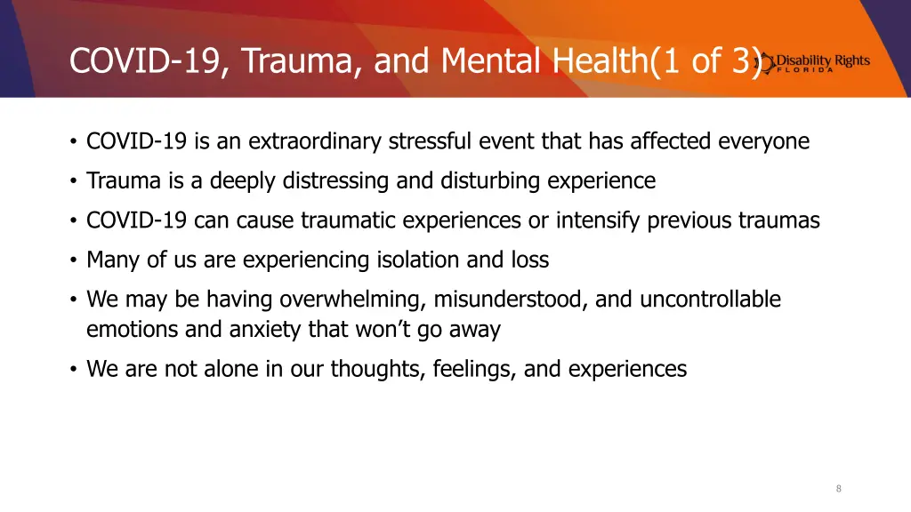 covid 19 trauma and mental health 1 of 3