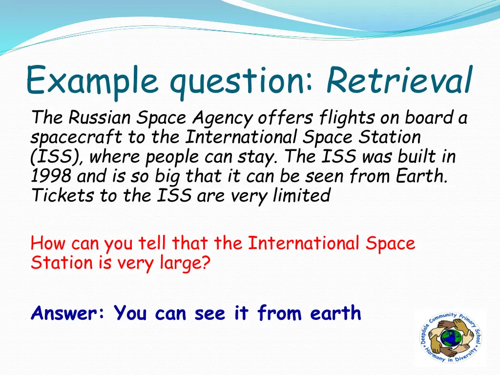 example question retrieval the russian space