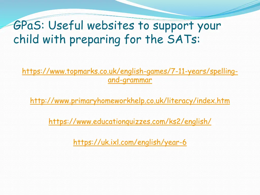 gpas useful websites to support your child with