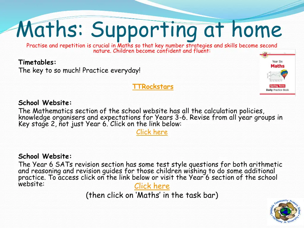 maths supporting at home practise and repetition