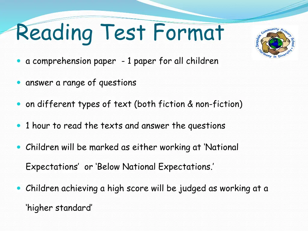 reading test format