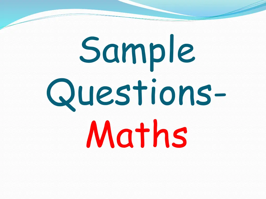 sample questions maths