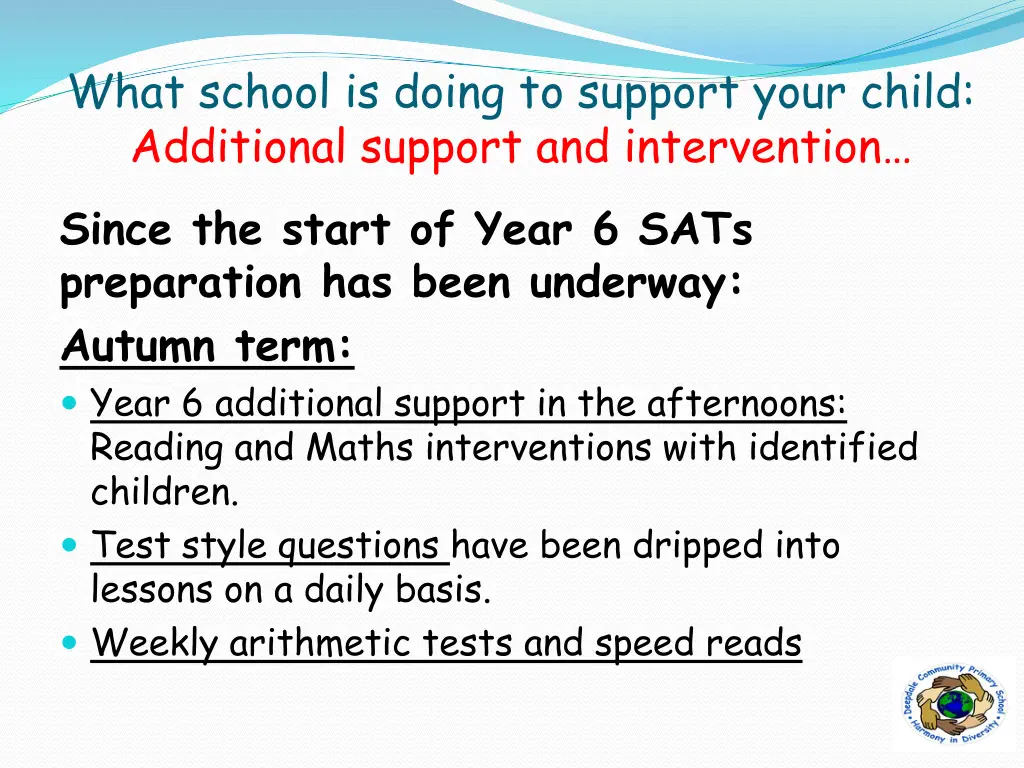 what school is doing to support your child